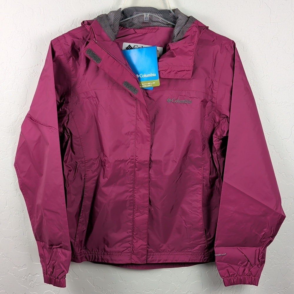 NWT Columbia Pearl Lake Jacket Waterproof Rain Coat Girls Large (14/16) Pink NEW